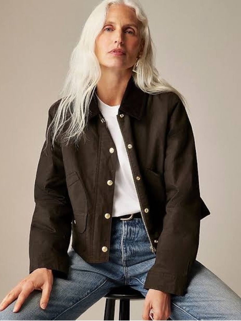 NWT JCrew Cropped Barn Jacket™ in ripstop cotton